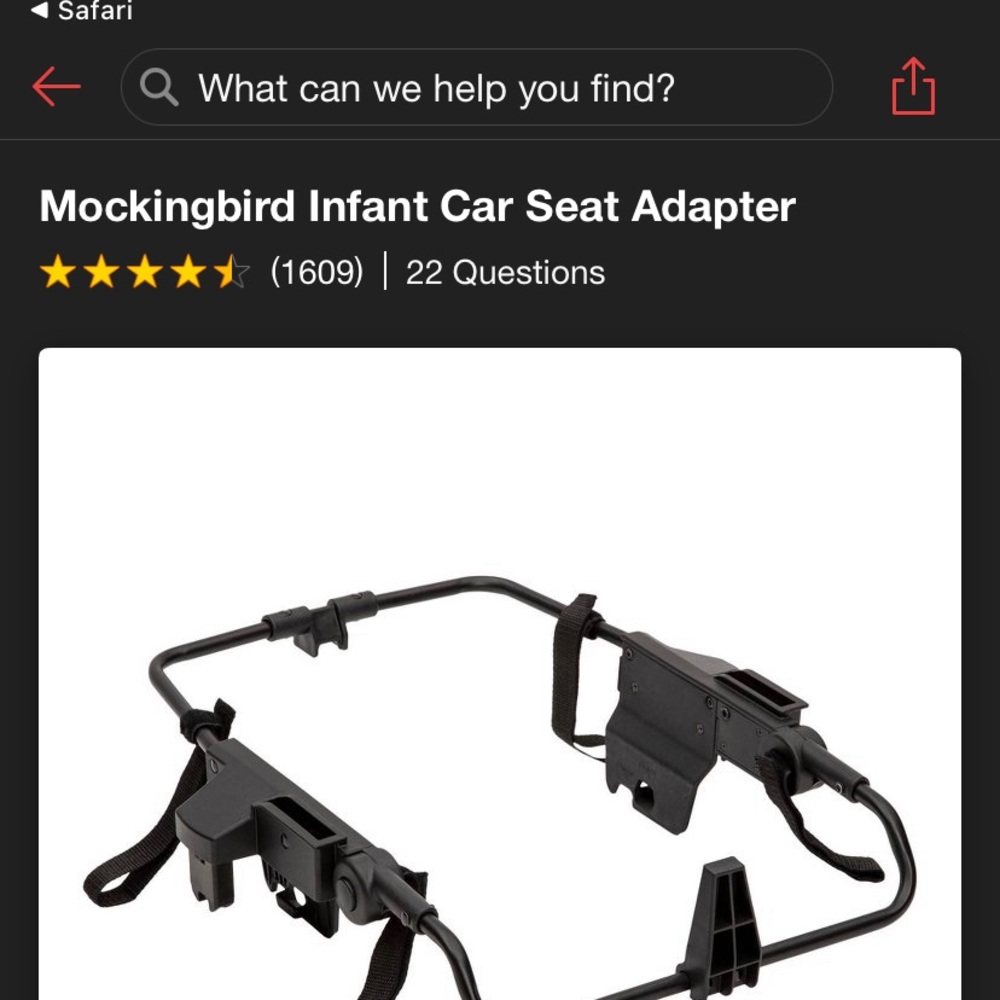 Mockingbird infant car seat adapter